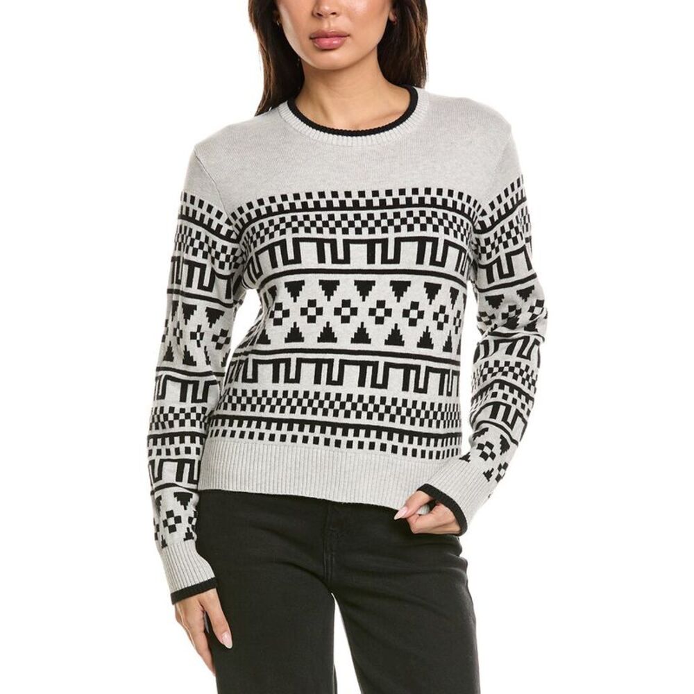 Brodie Cashmere Womens  Fairisle Cashmere-Blend Sweater, Grey